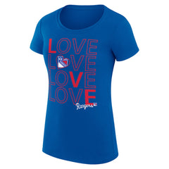 NHL New York Rangers G-III 4Her by Carl Banks Women's Super-Slim Fit Lightweight Hockey Love T-Shirt - Royal