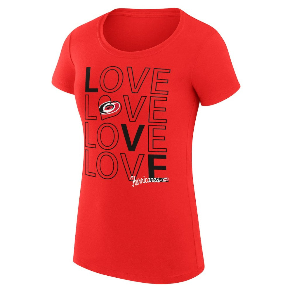 NHL Carolina Hurricanes G-III 4Her by Carl Banks Women's Super-Slim Fit Lightweight Hockey Love T-Shirt - Red