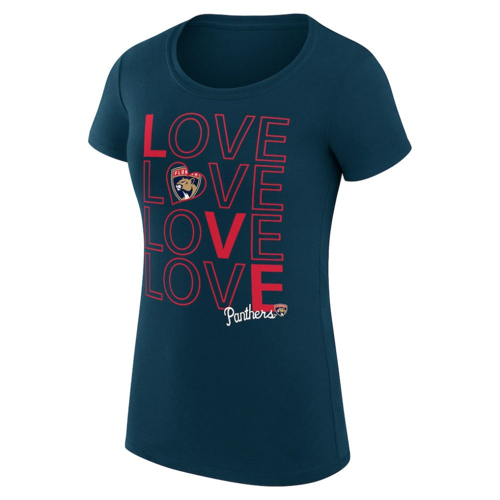 NHL Florida Panthers G-III 4Her by Carl Banks Women's Super-Slim Fit Lightweight Hockey Love T-Shirt - Navy
