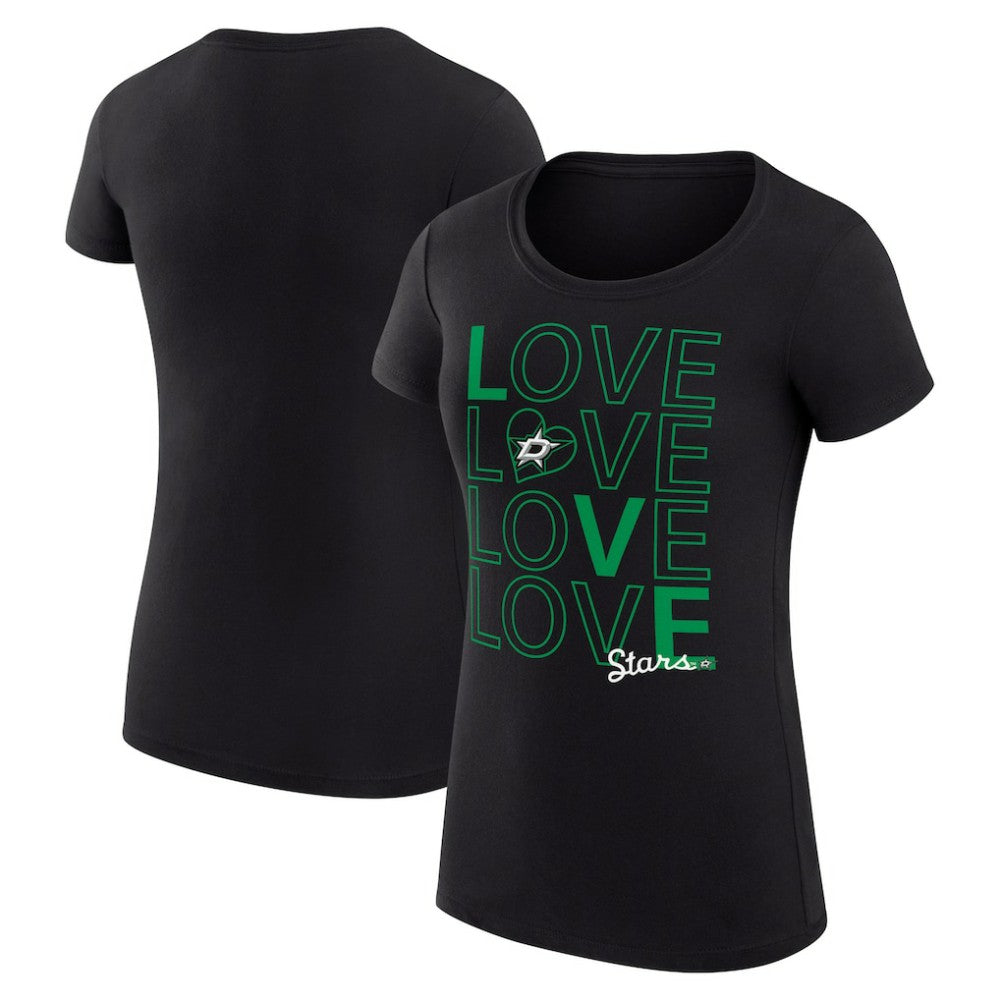 NHL Dallas Stars G-III 4Her by Carl Banks Women's Super-Slim Fit Lightweight Hockey Love T-Shirt - Black