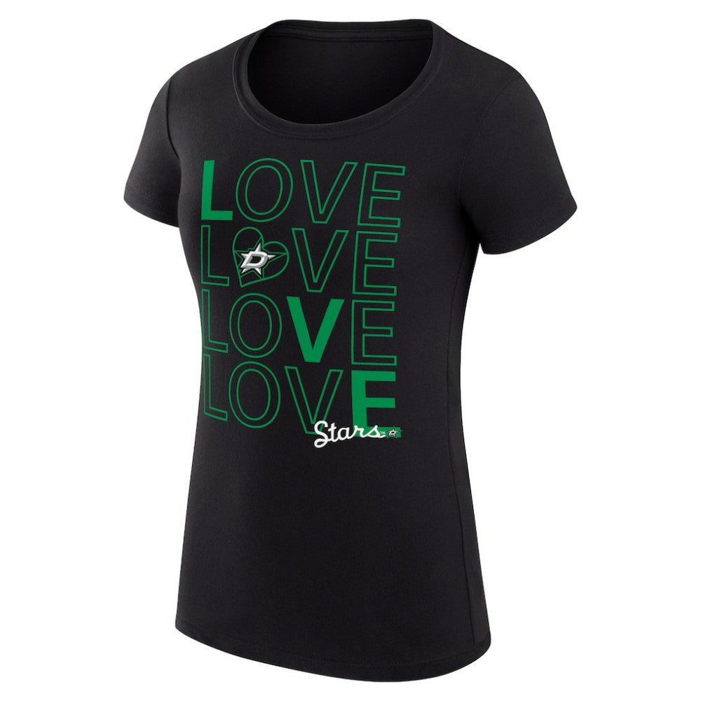 NHL Dallas Stars G-III 4Her by Carl Banks Women's Super-Slim Fit Lightweight Hockey Love T-Shirt - Black