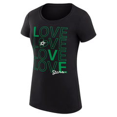 NHL Dallas Stars G-III 4Her by Carl Banks Women's Super-Slim Fit Lightweight Hockey Love T-Shirt - Black