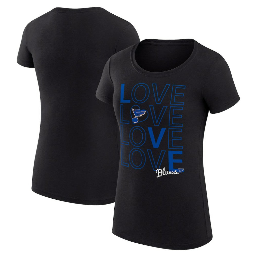 NHL St. Louis Blues G-III 4Her by Carl Banks Women's Super-Slim Fit Lightweight Hockey Love T-Shirt - Black