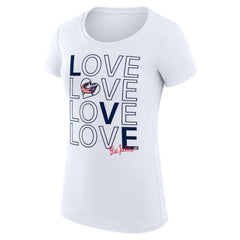NHL Columbus Blue Jackets G-III 4Her by Carl Banks Women's Super-Slim Fit Lightweight Hockey Love T-Shirt - White
