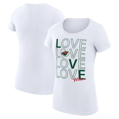 NHL Minnesota Wild G-III 4Her by Carl Banks Women's Super-Slim Fit Lightweight Hockey Love T-Shirt - White