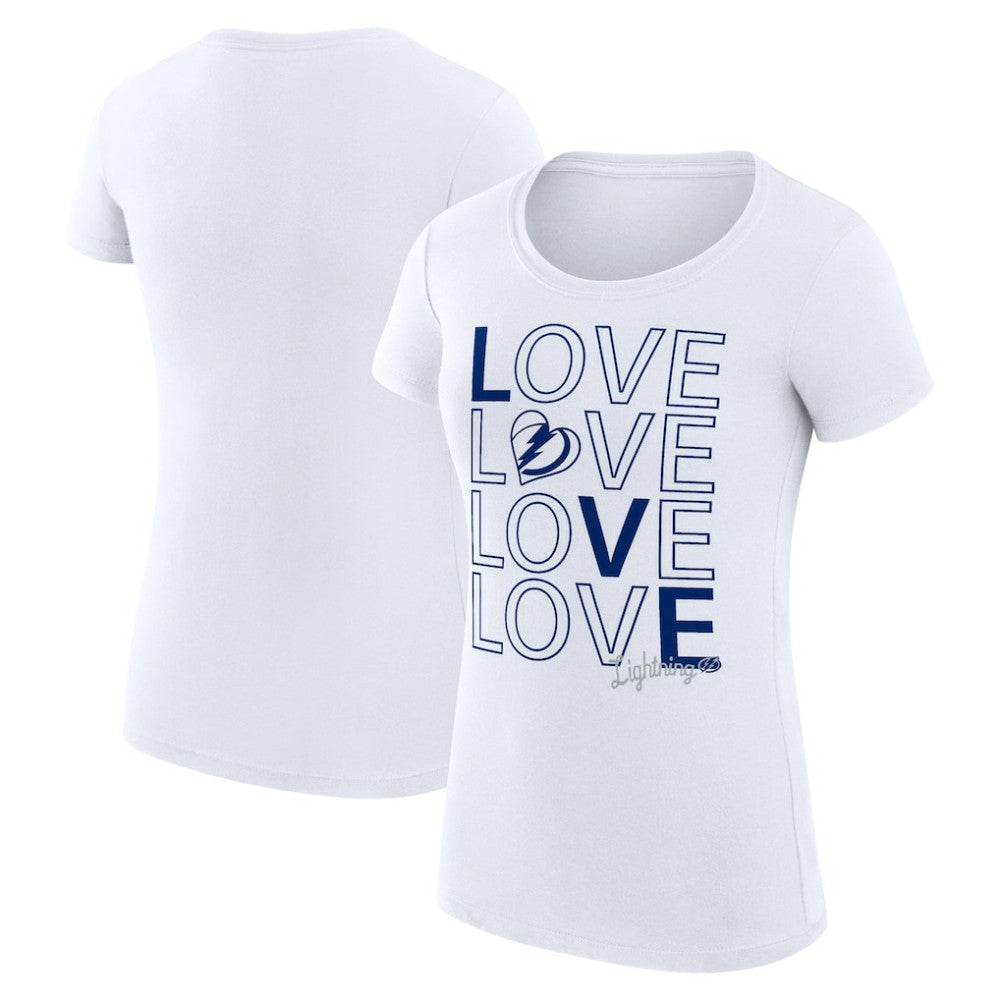 NHL Tampa Bay Lightning G-III 4Her by Carl Banks Women's Super-Slim Fit Lightweight Hockey Love T-Shirt - White