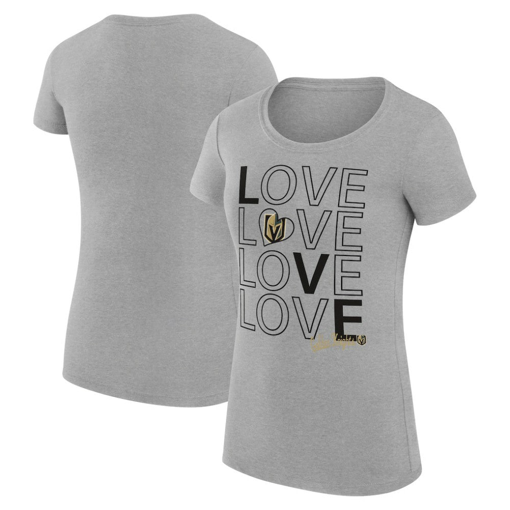 NHL Vegas Golden Knights G-III 4Her by Carl Banks Women's Super-Slim Fit Lightweight Hockey Love T-Shirt - Heather Gray