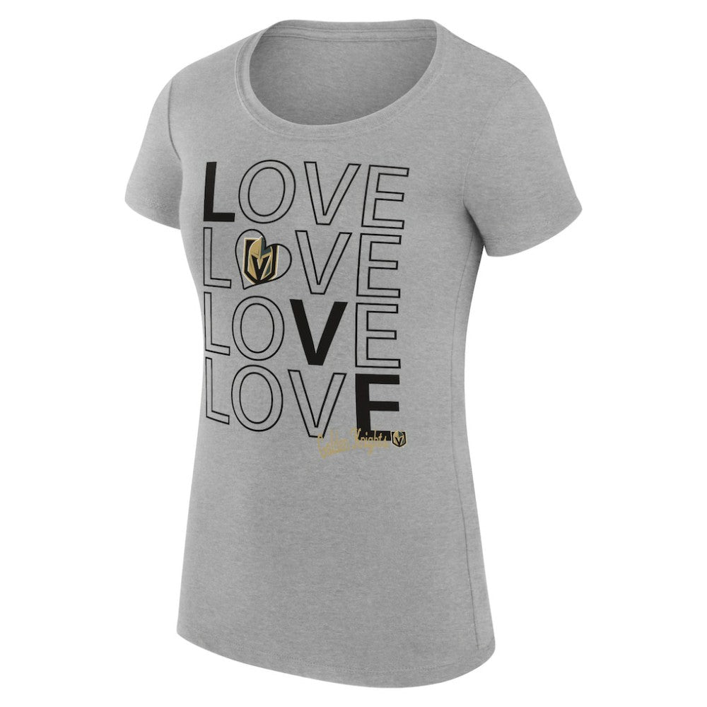 NHL Vegas Golden Knights G-III 4Her by Carl Banks Women's Super-Slim Fit Lightweight Hockey Love T-Shirt - Heather Gray
