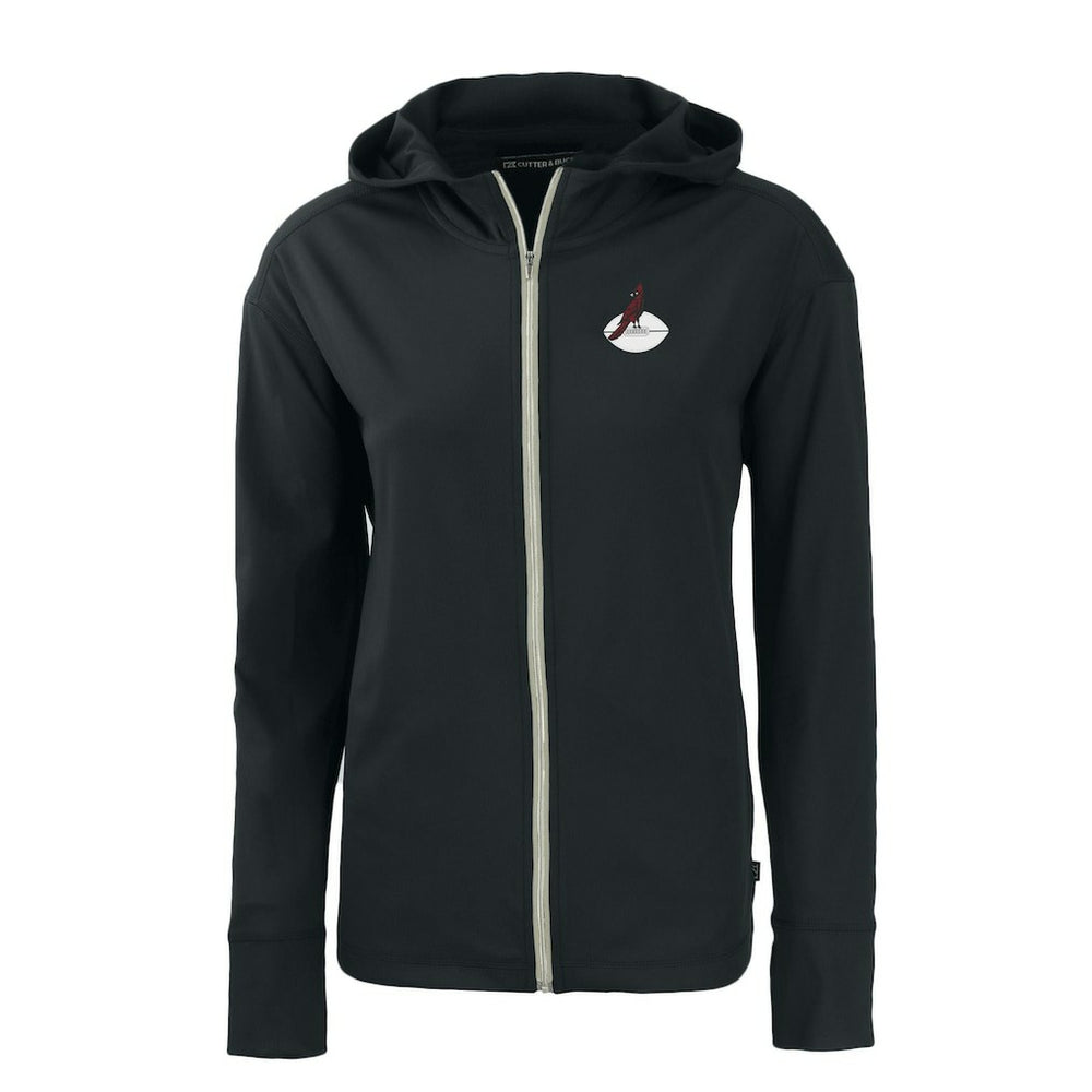 Arizona Cardinals Cutter & Buck Women's Throwback Daybreak Eco Recycled Half-Zip Hoodie Black