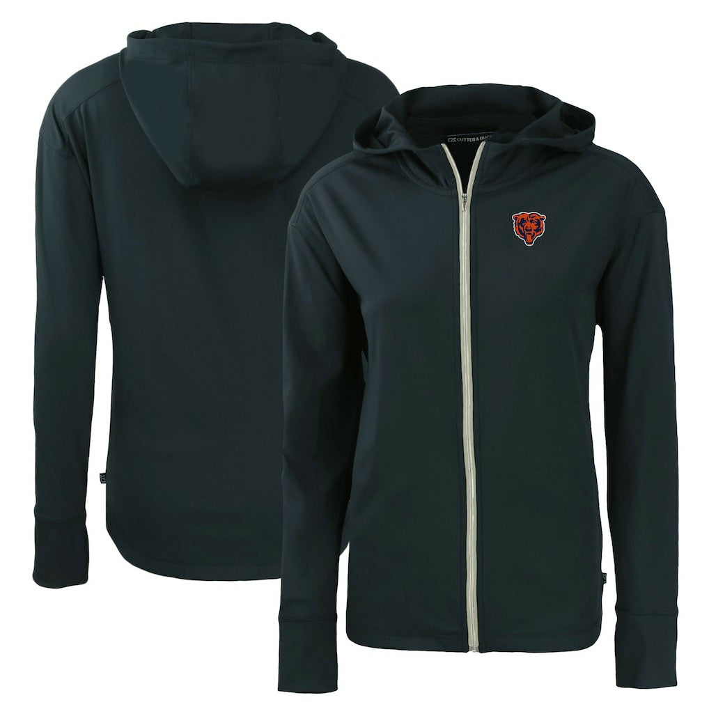Chicago Bears Cutter & Buck Women's Throwback Daybreak Eco Recycled Half-Zip Hoodie Navy
