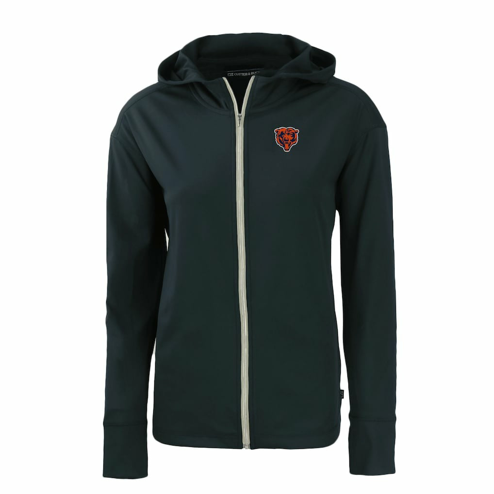 Chicago Bears Cutter & Buck Women's Throwback Daybreak Eco Recycled Half-Zip Hoodie Navy