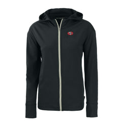 San Francisco 49ers Cutter & Buck Women's Throwback Daybreak Eco Recycled Half-Zip Hoodie Black