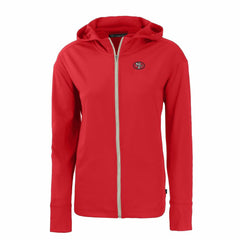 San Francisco 49ers Cutter & Buck Women's Throwback Daybreak Eco Recycled Half-Zip Hoodie Scarlet