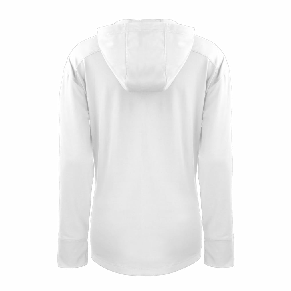 Chicago Bears Cutter & Buck Women's Throwback Daybreak Eco Recycled Half-Zip Hoodie White