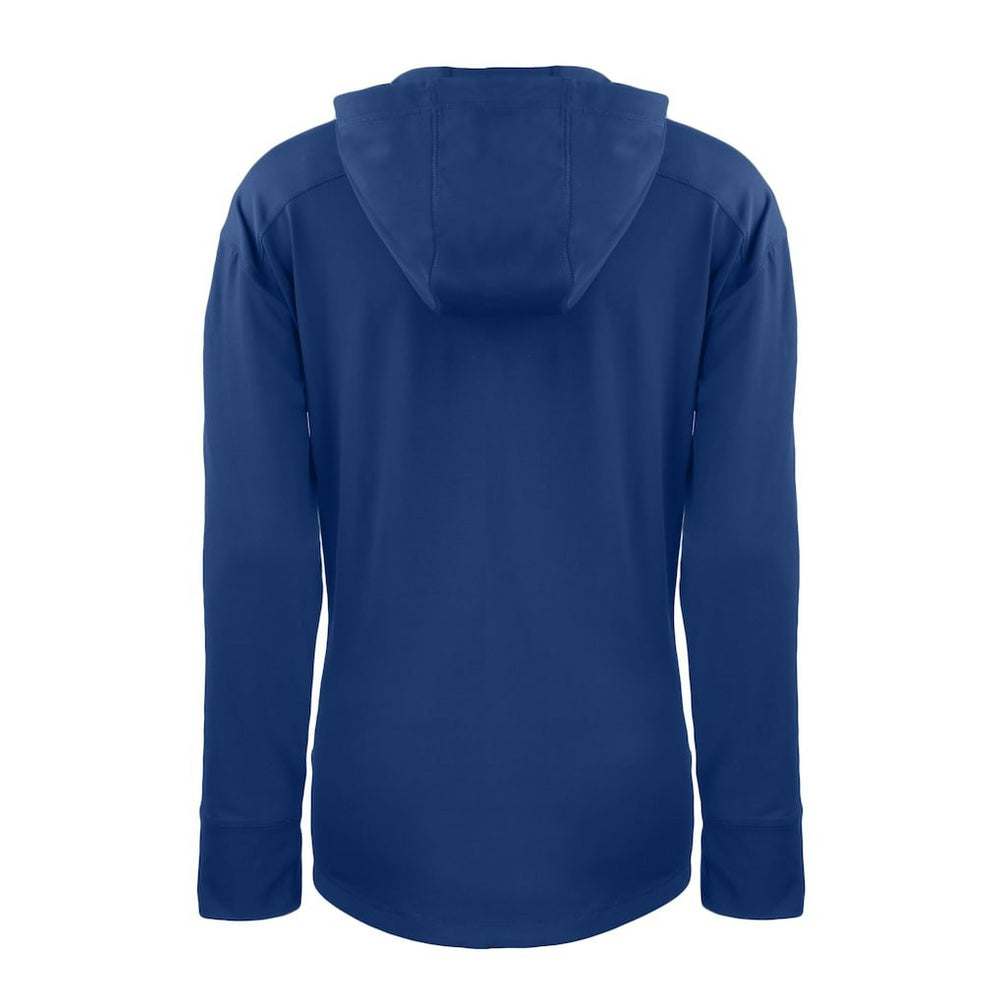 Denver Broncos Cutter & Buck Women's Throwback Daybreak Eco Recycled Half-Zip Hoodie Blue