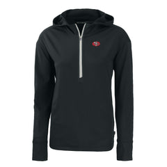 San Francisco 49ers Cutter & Buck Women's Throwback Daybreak Eco Recycled Half-Zip Hoodie Black