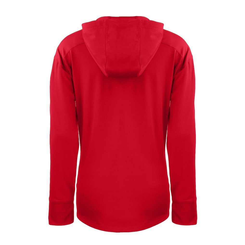 San Francisco 49ers Cutter & Buck Women's Throwback Daybreak Eco Recycled Half-Zip Hoodie Scarlet