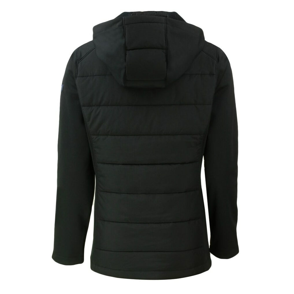 San Francisco 49ers Cutter & Buck Women's Throwback Evoke Hybrid Eco Softshell Recycled Full-Zip Hoodie Jacket Black