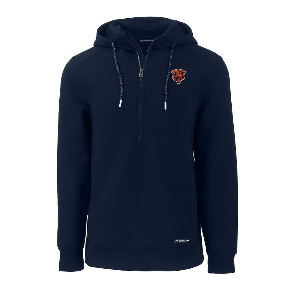 Chicago Bears Cutter & Buck Throwback Roam Eco Half-Zip Recycled Pullover Hoodie Navy