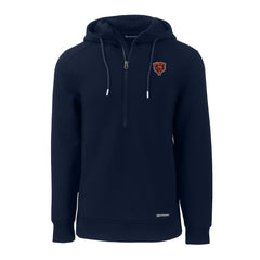 Chicago Bears Cutter & Buck Throwback Roam Eco Half-Zip Recycled Pullover Hoodie Navy