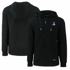 Detroit Lions Cutter & Buck Throwback Roam Eco Half-Zip Recycled Pullover Hoodie Black