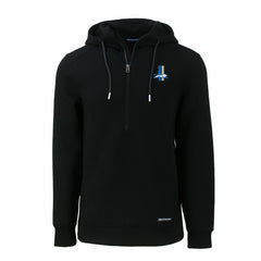 Detroit Lions Cutter & Buck Throwback Roam Eco Half-Zip Recycled Pullover Hoodie Black