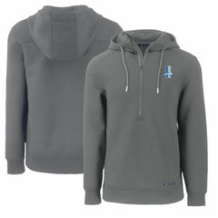 Detroit Lions Cutter & Buck Throwback Roam Eco Half-Zip Recycled Pullover Hoodie Gray