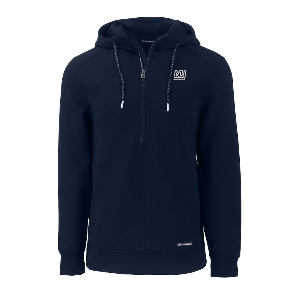 New York Giants Cutter & Buck Throwback Roam Eco Half-Zip Recycled Pullover Hoodie Navy