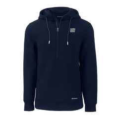 New York Giants Cutter & Buck Throwback Roam Eco Half-Zip Recycled Pullover Hoodie Navy