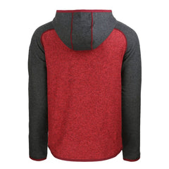 Atlanta Falcons Cutter & Buck Throwback Mainsail Sweater-Knit Full-Zip Hoodie Heather Red/Heather Charcoal