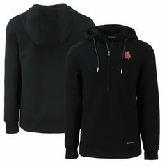 Tampa Bay Buccaneers Cutter & Buck Throwback Roam Eco Half-Zip Recycled Pullover Hoodie Black