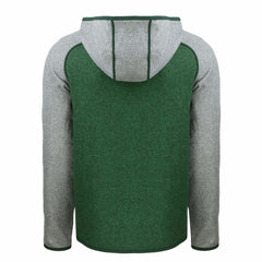 Green Bay Packers Cutter & Buck Throwback Mainsail Sweater-Knit Full-Zip Hoodie Heather Green/Heather Gray