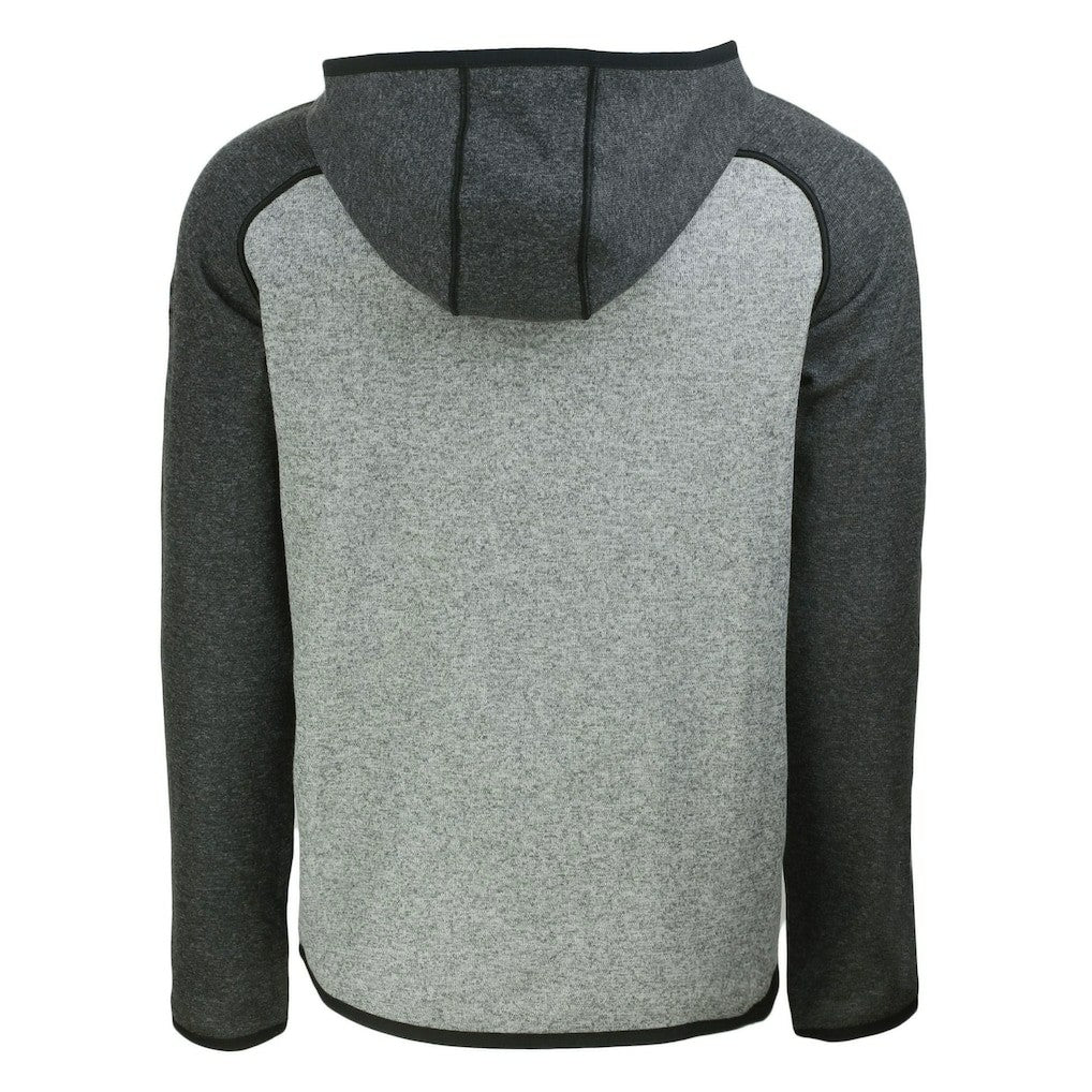 Miami Dolphins Cutter & Buck Throwback Mainsail Sweater-Knit Full-Zip Hoodie Heather Gray/Heather Charcoal