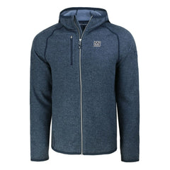 New York Giants Cutter & Buck Throwback Mainsail Sweater-Knit Full-Zip Hoodie Heather Navy