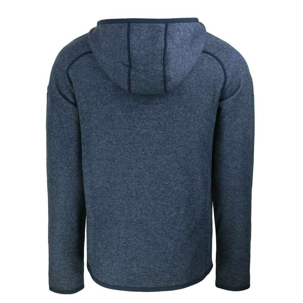 New York Giants Cutter & Buck Throwback Mainsail Sweater-Knit Full-Zip Hoodie Heather Navy