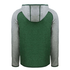New York Jets Cutter & Buck Throwback Mainsail Sweater-Knit Full-Zip Hoodie Heather Green/Heather Gray