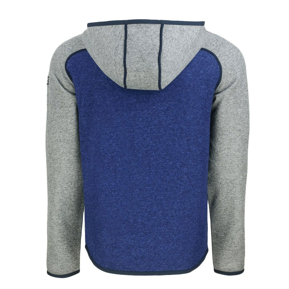 Seattle Seahawks Cutter & Buck Throwback Mainsail Sweater-Knit Full-Zip Hoodie Heather Blue/Heather Gray