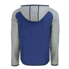 Seattle Seahawks Cutter & Buck Throwback Mainsail Sweater-Knit Full-Zip Hoodie Heather Blue/Heather Gray