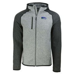 Seattle Seahawks Cutter & Buck Throwback Mainsail Sweater-Knit Full-Zip Hoodie Heather Gray/Heather Charcoal