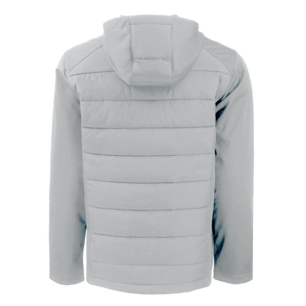 Atlanta Falcons Cutter & Buck Throwback Evoke Hybrid Eco Softshell Recycled Full-Zip Hoodie Jacket Gray
