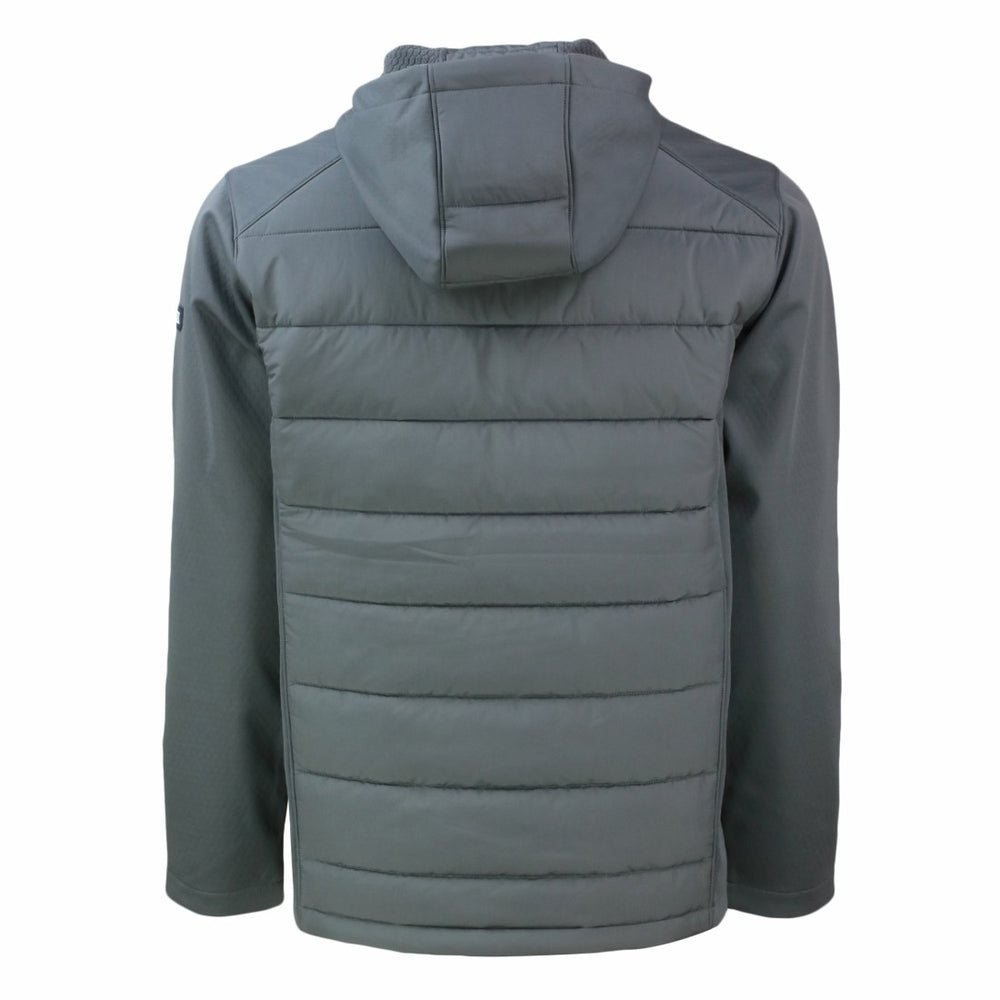 Detroit Lions Cutter & Buck Throwback Evoke Hybrid Eco Softshell Recycled Full-Zip Hoodie Jacket Gray