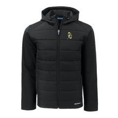 Green Bay Packers Cutter & Buck Throwback Evoke Hybrid Eco Softshell Recycled Full-Zip Hoodie Jacket Black