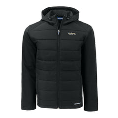 New York Jets Cutter & Buck Throwback Evoke Hybrid Eco Softshell Recycled Full-Zip Hoodie Jacket Black