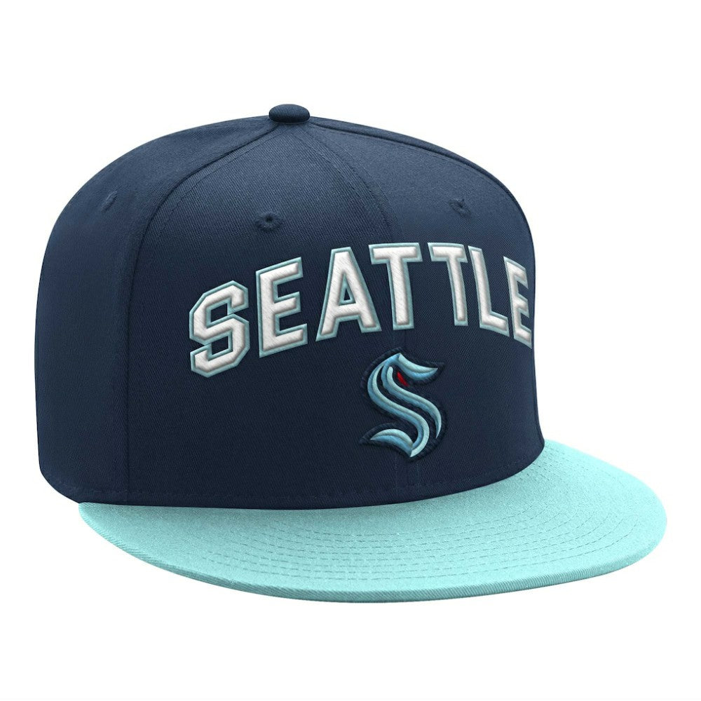 NHL Seattle Kraken Starter Arch Logo Two-Tone Snapback Hat - Deep Sea Blue/Light Blue
