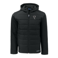 Atlanta Falcons Cutter & Buck Throwback Big & Tall Evoke Hybrid Eco Softshell Recycled Full-Zip Jacket Black