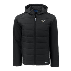 Philadelphia Eagles Cutter & Buck Throwback Big & Tall Evoke Hybrid Eco Softshell Recycled Full-Zip Hoodie Black