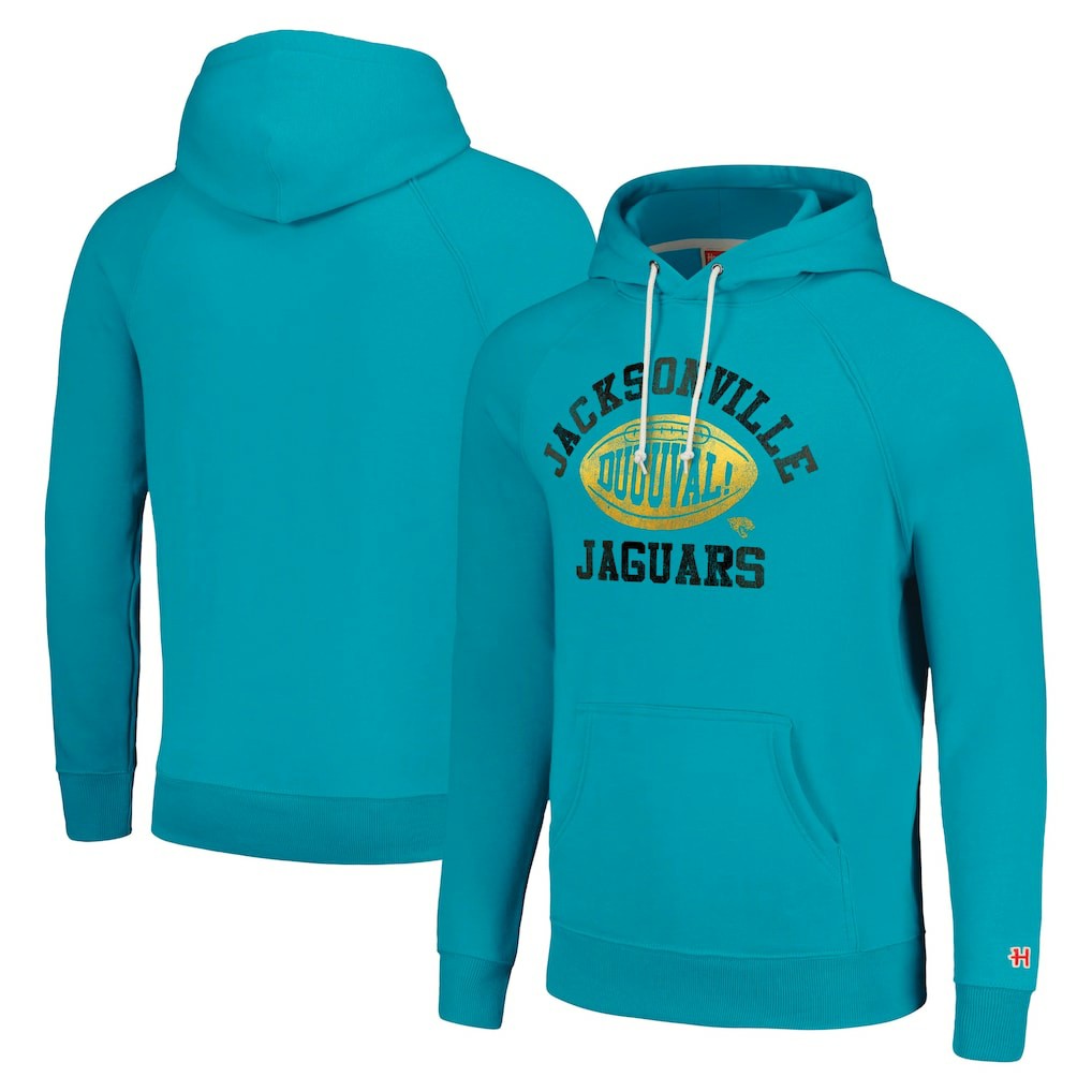 Jacksonville Jaguars Homage Unisex Hyperlocal Raglan Pullover Hoodie Teal