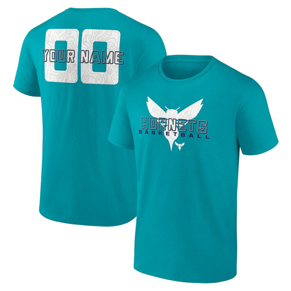 Charlotte Hornets Stellar Personalized Name & Number T-Shirt Teal