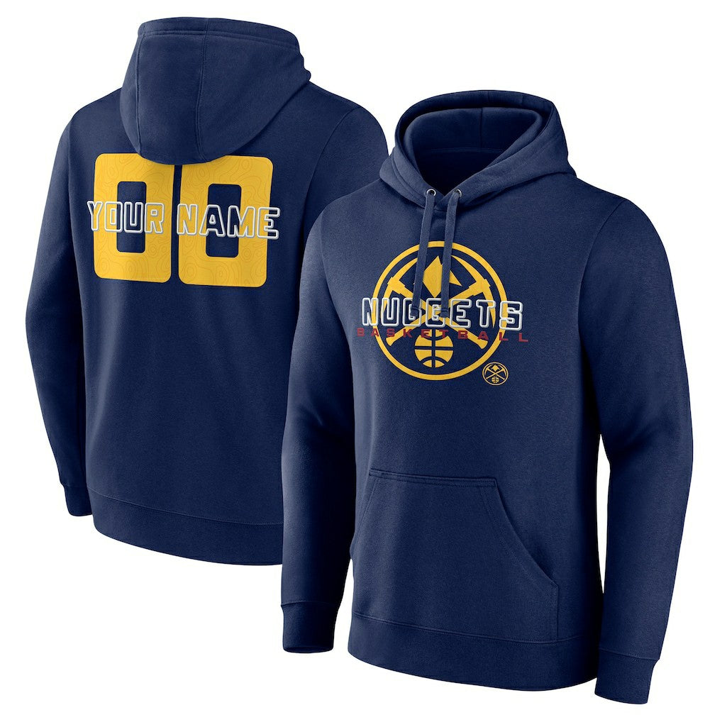 Denver Nuggets Stellar Personalized Name & Number Pullover Hoodie Navy