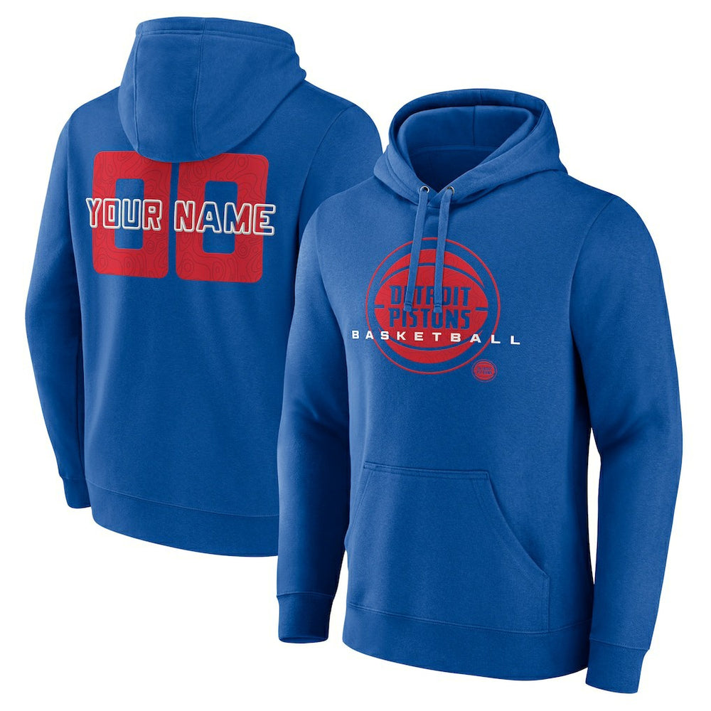 Detroit Pistons Stellar Personalized Name & Number Pullover Hoodie Blue
